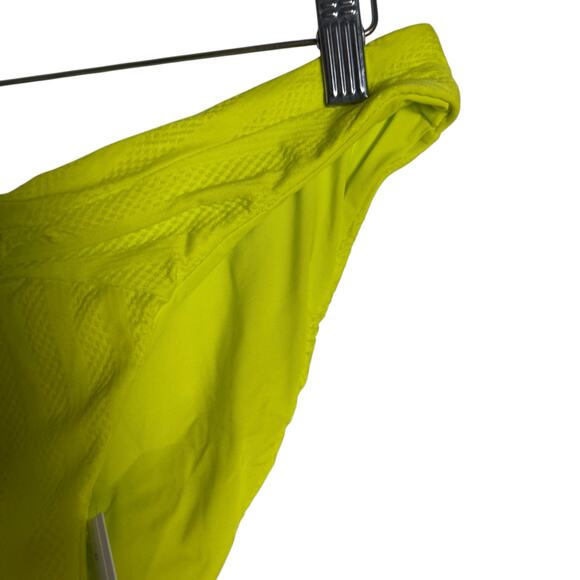 Becca Prima Neon Yellow Twist Front Hipster Bikini Swimsuit Bottoms Size Medium - Picture 8 of 13
